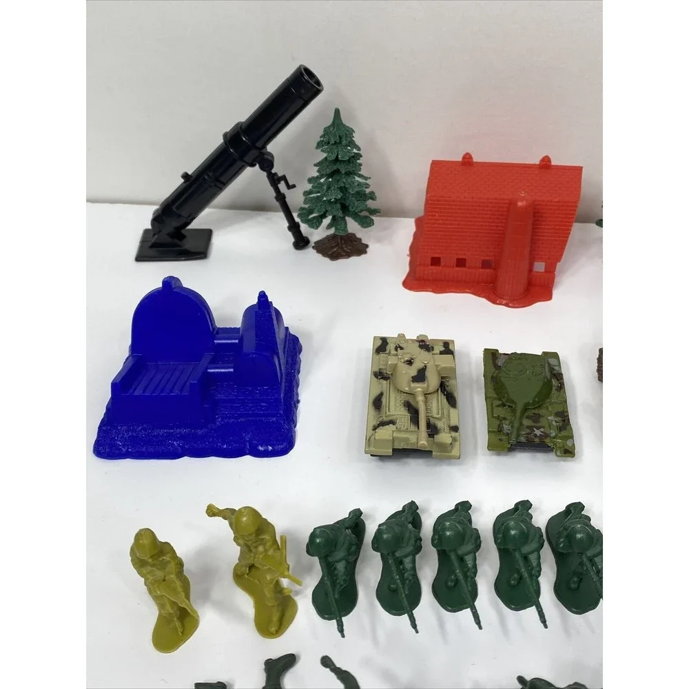 Military Figures Tank Vehicle Lot Mortar Weapon Army Soldiers Troops Barn Jet